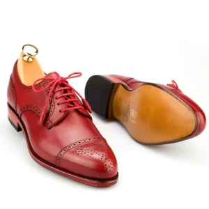Discount Carmina BLUCHER FEMME ORTEIL DROIT VITELLO ROUGE | RED