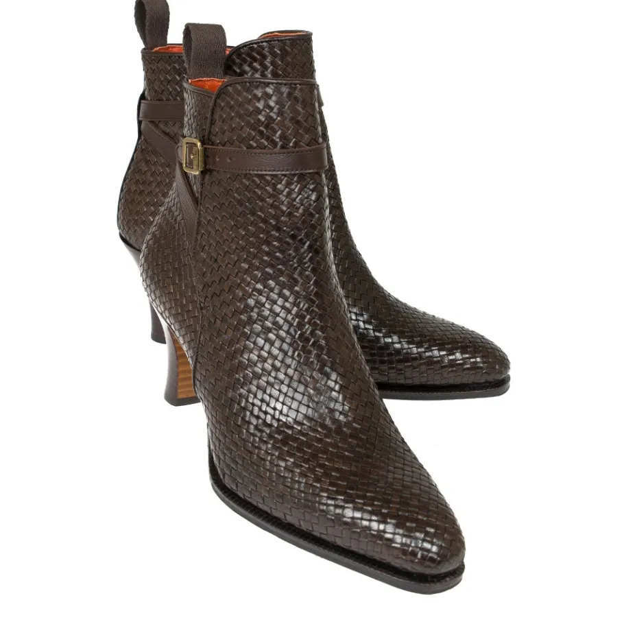 boots_jodphur_a_talons_femme_tresse_marron__carmina_0.webp Sale Carmina BOOTS JODPHUR A TALONS FEMME TRESSE MARRON | BROWN