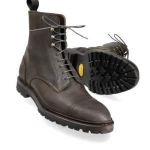 Outlet Carmina BOTTES À BOUT RAPPORTÉ EN CUIR CIRÉ MARRON FONCÉ | KENIA