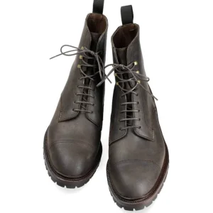 Outlet Carmina BOTTES À BOUT RAPPORTÉ EN CUIR CIRÉ MARRON FONCÉ | KENIA