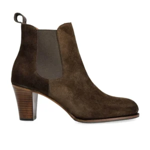 Outlet Carmina BOTTES À TALONS POUR FEMMES DAIM MARRON | BROWN