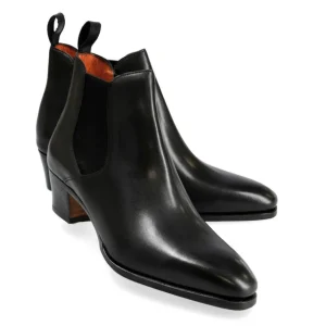 Store Carmina BOTTES CHELSEA A TALONS FEMME VITELLO NOIR | BLACK