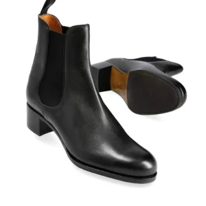 Hot Carmina BOTTES CHELSEA A TALONS RUSTICALF NOIR | BLACK