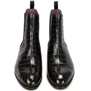 Online Carmina BOTTES CHELSEA ALLIGATOR NOIR | BLACK