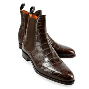 Cheap Carmina BOTTES CHELSEA FEMME ALLIGATOR MARRON | BROWN