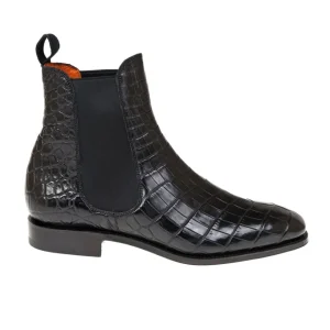 Cheap Carmina BOTTES CHELSEA FEMME ALLIGATOR NOIR | BLACK