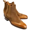 Shop Carmina BOTTES CHELSEA FEMME DAIM VOGUE SNUFF/ CUIR RUSTICALF TAN | TANNED/SNUFF
