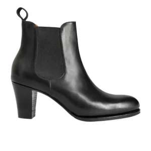 Clearance Carmina BOTTES CHELSEA FEMME TALON VITELLO NOIR | BLACK