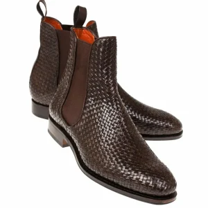 Hot Carmina BOTTES CHELSEA FEMME TRESSE MARRON | BROWN