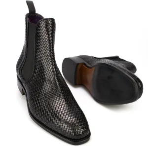 Online Carmina BOTTES CHELSEA FEMME TRESSE NOIR | BLACK
