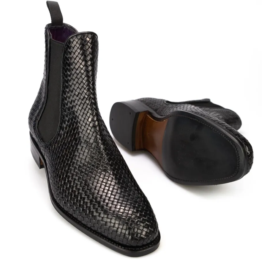 bottes_chelsea_femme_tresse_noir__carmina_1.webp Online Carmina BOTTES CHELSEA FEMME TRESSE NOIR | BLACK