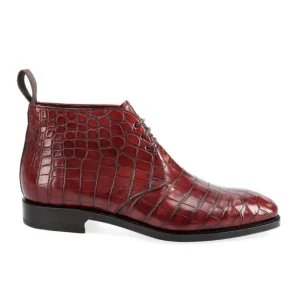 Store Carmina BOTTES CHUKKA ALLIGATOR BORDEAUX | BURGUNDY