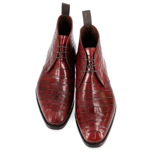 Store Carmina BOTTES CHUKKA ALLIGATOR BORDEAUX | BURGUNDY