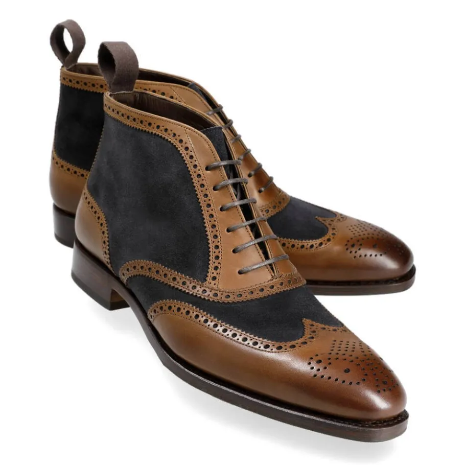 bottes_homme_pelle_vega_vegano_marron__daim_marine__carmina_0.webp Online Carmina BOTTES HOMME PELLE VEGA VEGANO MARRON / DAIM MARINE | BROWN/NAVY