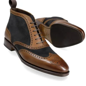 Online Carmina BOTTES HOMME PELLE VEGA VEGANO MARRON / DAIM MARINE | BROWN/NAVY