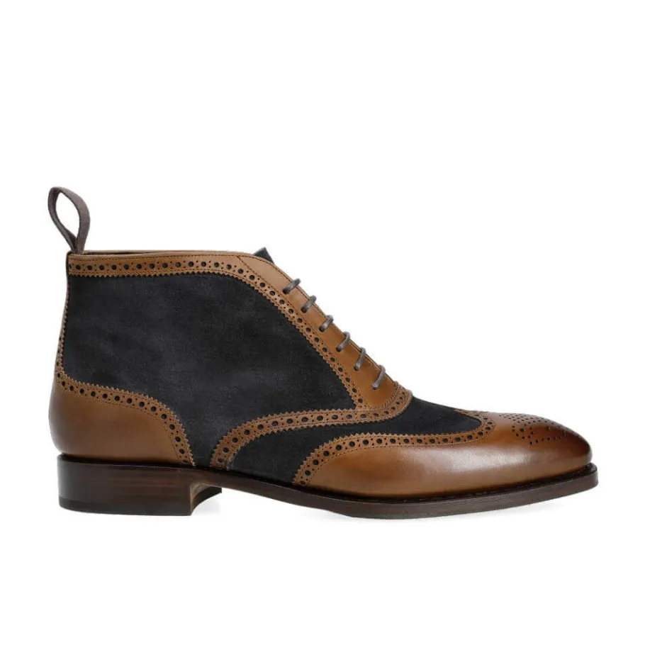 bottes_homme_pelle_vega_vegano_marron__daim_marine__carmina_2.webp Online Carmina BOTTES HOMME PELLE VEGA VEGANO MARRON / DAIM MARINE | BROWN/NAVY