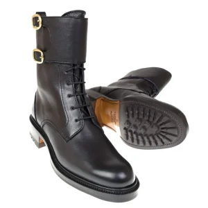 New Carmina BOTTES MILITAIRES FEMME RUSTICALF NOIR | BLACK