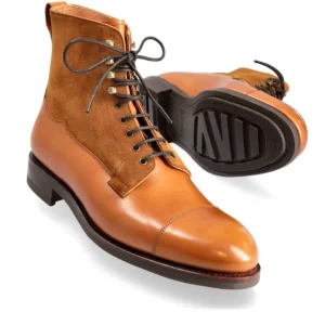 Sale Carmina BOTTINES HABILLÉES EN VEGANO TAN ET DAIM TOBACCO TANNED/TOBACCO