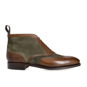 Store Carmina BOTTINES HOMME PELLE VEGA VEGANO MARRON / DAIM LODEN | SHOEMAKER BROWN/LODEN