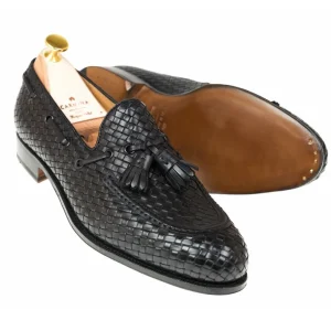 Sale Carmina BRAIDED TASSEL LOAFERS 80299 FOREST BLACK