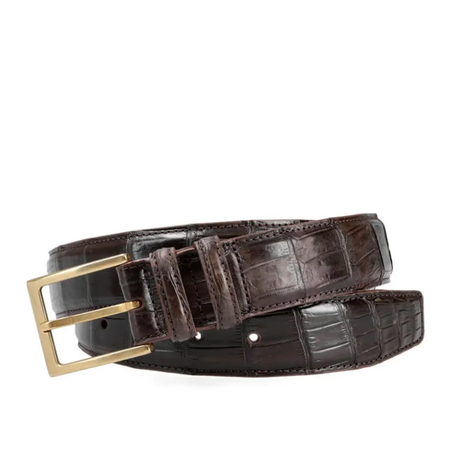 ceinture_en_alligator_marron_mm_0.webp Cheap Carmina CEINTURE EN ALLIGATOR MARRON 35MM BROWN