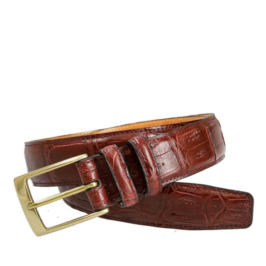 ceinture_en_caman_bordeaux_carmina_0.webp Discount Carmina CEINTURE EN CAÏMAN BORDEAUX | BURGUNDY