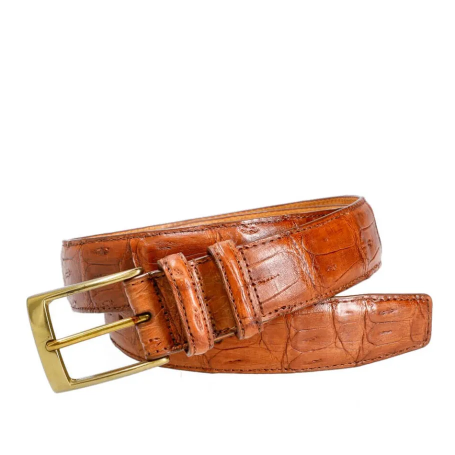 ceinture_en_caman_tan_mm__carmina_0.webp Best Sale Carmina CEINTURE EN CAÏMAN TAN 35MM | TANNED