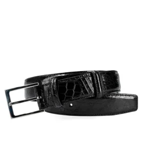 Hot Carmina CEINTURE EN CUIR ALLIGATOR NOIR BLACK