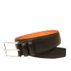 Shop Carmina CEINTURE EN KARAGRAIN NOIRE BLACK