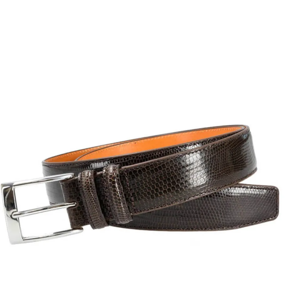 ceinture_en_lzard_marron__mm_0.webp Cheap Carmina CEINTURE EN LÉZARD MARRON 35 MM BROWN