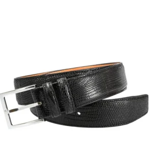 Discount Carmina CEINTURE EN LÉZARD NOIR 35 MM BLACK