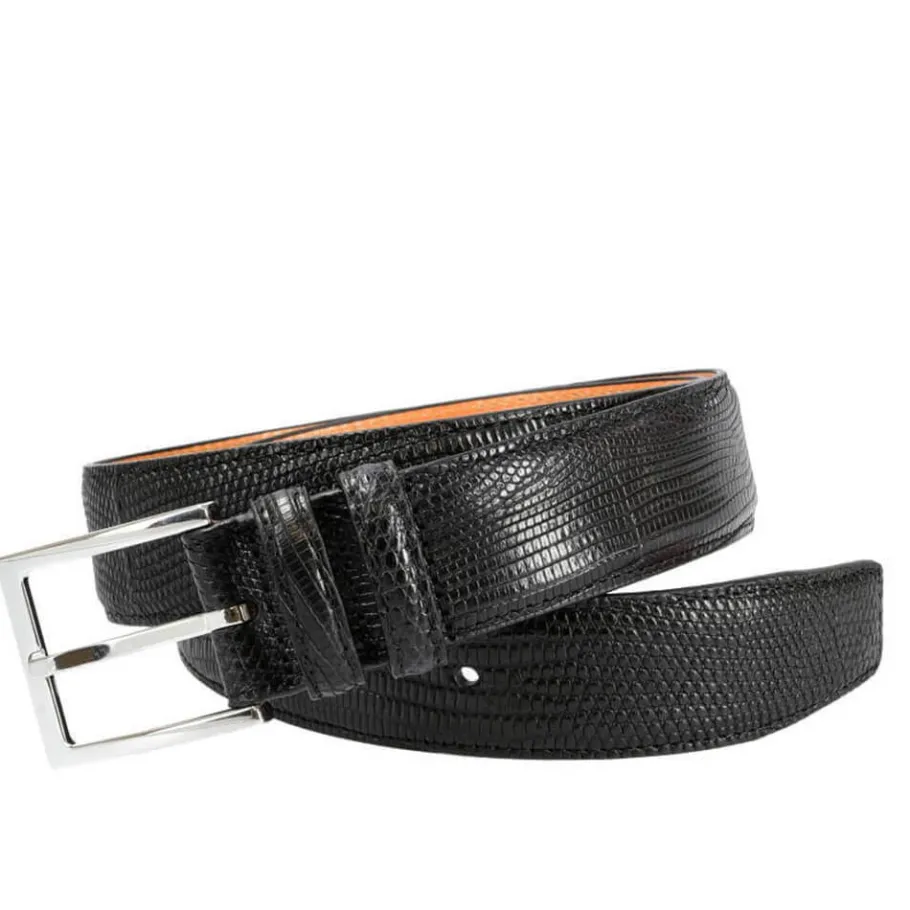 ceinture_en_lzard_noir__mm_0.webp Discount Carmina CEINTURE EN LÉZARD NOIR 35 MM BLACK
