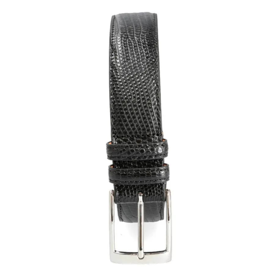 ceinture_en_lzard_noir__mm_1.webp Discount Carmina CEINTURE EN LÉZARD NOIR 35 MM BLACK