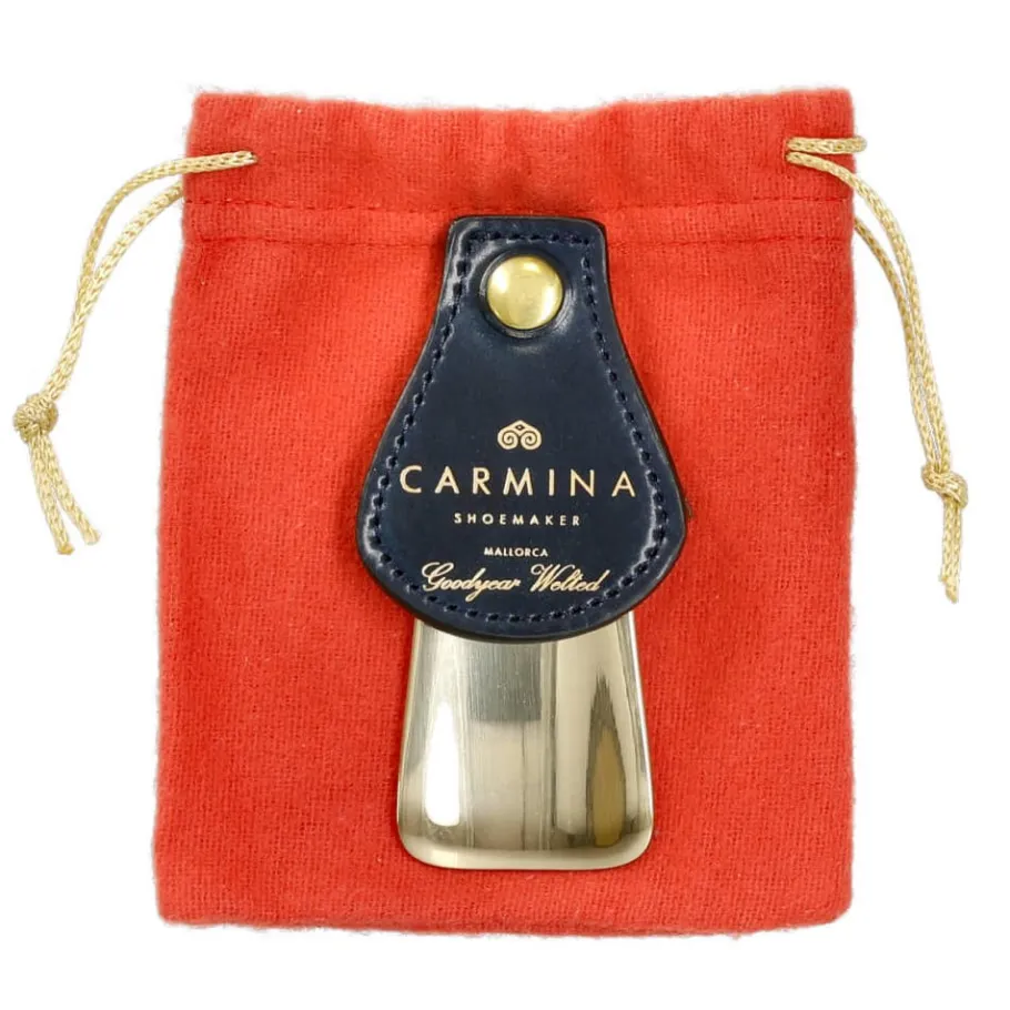 New Carmina CHAUSSE-PIED DE VOYAGE EN LAITON ET CUIR CORDOVAN | NAVY