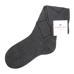 New Carmina CHAUSSETTES COURTES À CARREAUX GRISES | DARKGRAY