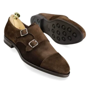 Cheap Carmina CHAUSSURES À DOUBLE BOUCLE EN DAIM MARRON | BROWN