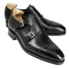 Shop Carmina CHAUSSURES A DOUBLE BOUCLE BOXCALF NOIR | BLACK