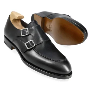 Discount Carmina CHAUSSURES A DOUBLE BOUCLE BOXCALF NOIR | BLACK