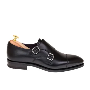 Outlet Carmina CHAUSSURES A DOUBLE BOUCLE BOXCALF NOIR | BLACK