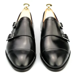 Outlet Carmina CHAUSSURES A DOUBLE BOUCLE BOXCALF NOIR |