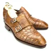 New Carmina CHAUSSURES A DOUBLE BOUCLE CROCODILE CUIR |
