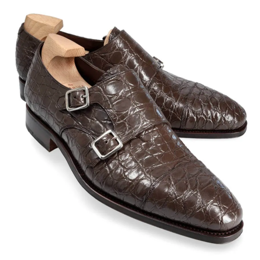 chaussures_a_double_boucle_crocodile_marron__carmina_0-1.webp Cheap Carmina CHAUSSURES A DOUBLE BOUCLE CROCODILE MARRON | BROWN