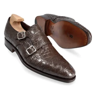 Cheap Carmina CHAUSSURES A DOUBLE BOUCLE CROCODILE MARRON | BROWN