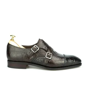 Store Carmina CHAUSSURES A DOUBLE BOUCLE CROCODILE MARRON |