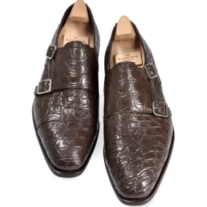 Cheap Carmina CHAUSSURES A DOUBLE BOUCLE CROCODILE MARRON | BROWN