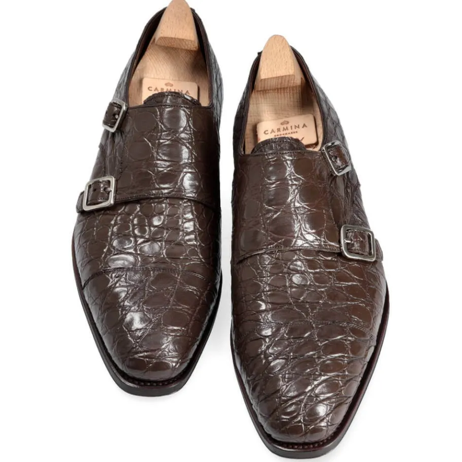 chaussures_a_double_boucle_crocodile_marron__carmina_3-1.webp Cheap Carmina CHAUSSURES A DOUBLE BOUCLE CROCODILE MARRON | BROWN