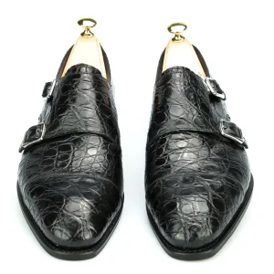 Cheap Carmina CHAUSSURES A DOUBLE BOUCLE CROCODILE NOIR |