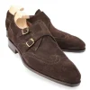 Cheap Carmina CHAUSSURES A DOUBLE BOUCLE DAIM MARRON | BROWN