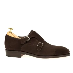 Outlet Carmina CHAUSSURES A DOUBLE BOUCLE DAIM MARRON | BROWN