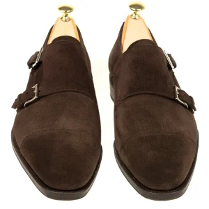 Outlet Carmina CHAUSSURES A DOUBLE BOUCLE DAIM MARRON | BROWN